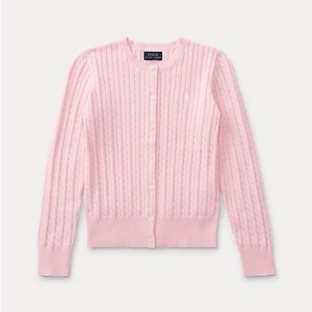 NWOT girls mini cable cotton cardigan Polo Ralph Lauren size 8/10
